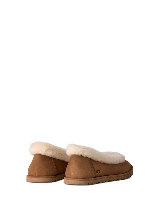 Ugg Natural Zora Genuine Shearling Trim Ballet Flat