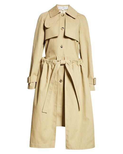 J.W. Anderson Natural Ruched Waist Trench Coat