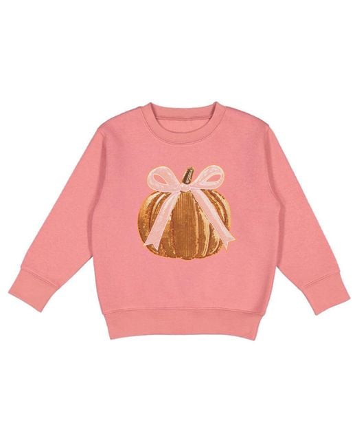Sweet Wink Pink Pumpkin Sequin Patch Sweatshirt