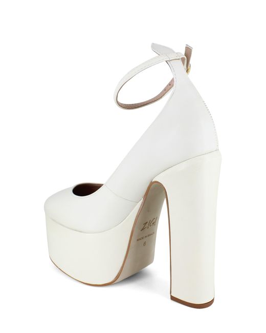 Zigi Nikole Ankle Strap Platform Pump in White | Lyst