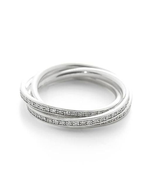 Monica Vinader Triple Rolling Diamond Ring in Metallic | Lyst
