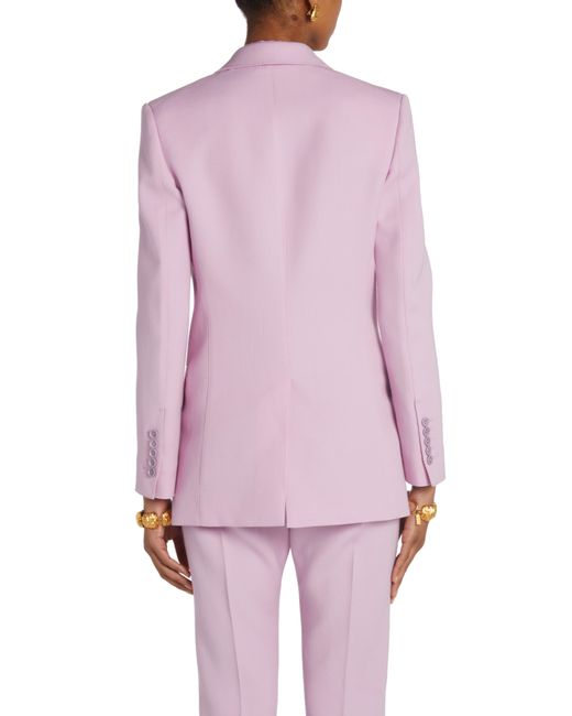 Tom Ford Pink Double Breasted Virgin Wool & Silk Twill Blazer