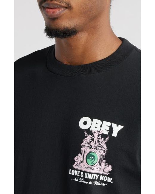 Obey Black Love & Unity Now Graphic T-Shirt for men