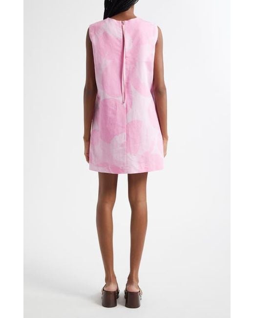 Marimekko Women's Pink Sopiva Unikko Organic Cotton & Linen Shift