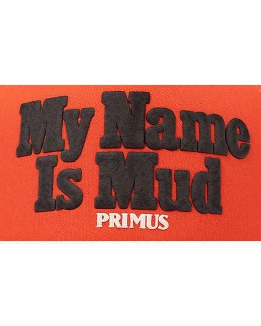 Pleasures Orange Mud Snapback Trucker Hat for men