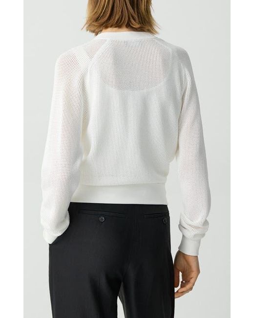 Theory White Pointelle Bomber Jacket