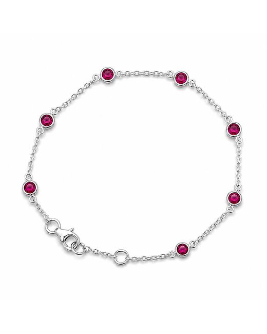 Zuvan Metallic July Birthstone Bracelet Ruby