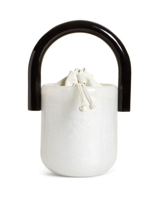 Cult Gaia White Olivia Bucket Bag