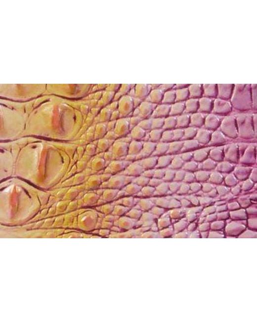 Brahmin Pink Shayna Gradient Croc Embossed Leather Crossbody Bag