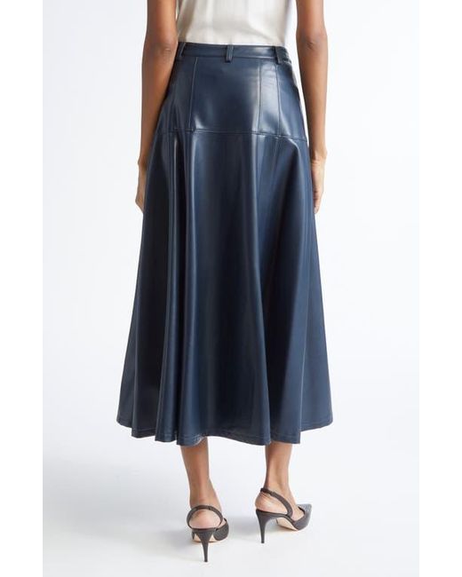 Cinq À Sept Blue Veena Faux Leather Skirt