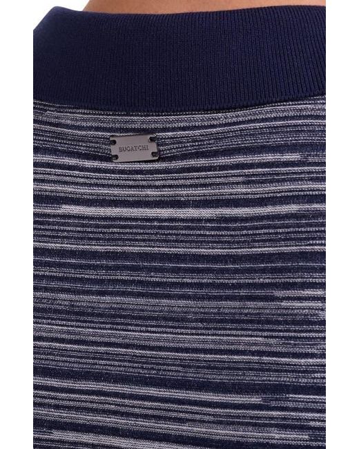 Bugatchi Blue Space Dye Polo Sweater for men