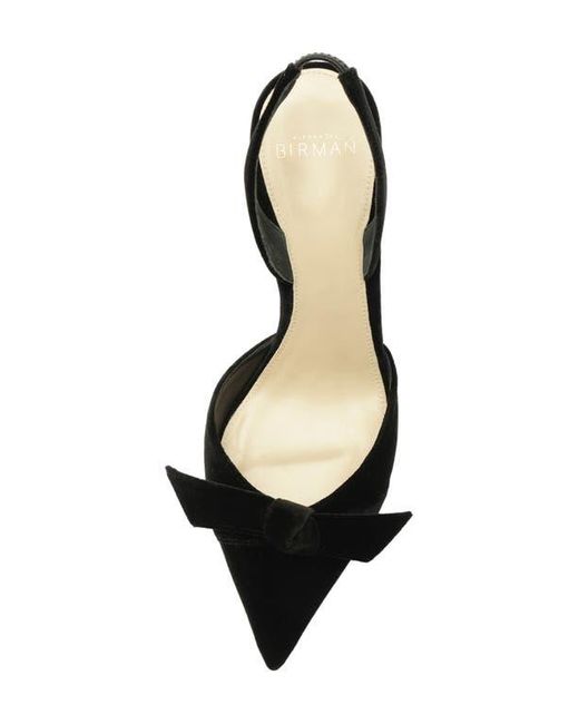 Alexandre Birman Black Clarita Bow Pointed Toe Slingback Sandal