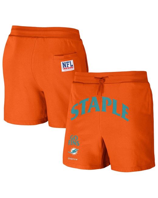 Staple Nfl X Miami Dolphins Throwback Vintage Wash Fleece Shorts At Nordstrom in Orange for Men