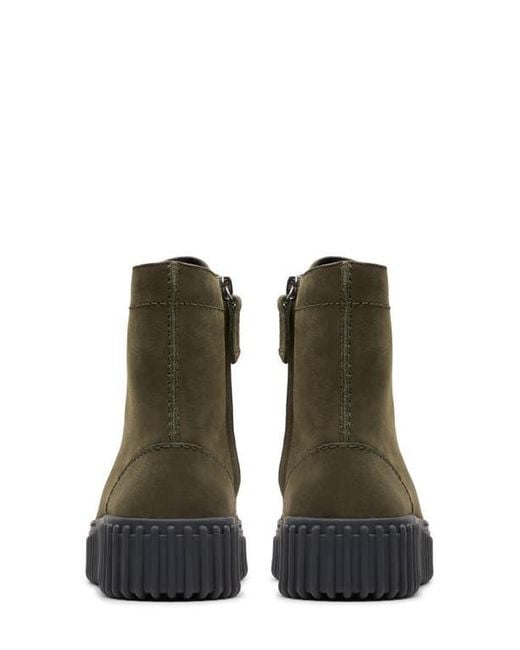 Clarks Green Torhill Rise Zip Combat Boot