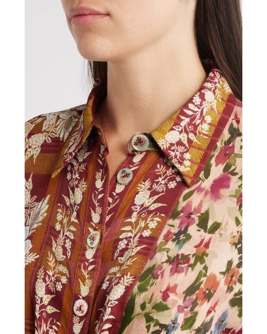 Farm Rio Multicolor Winter Garden Long Sleeve Minidress