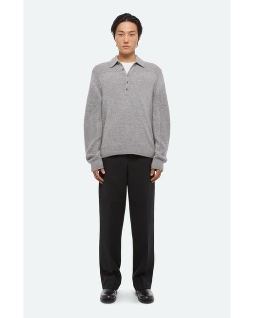 Helmut Lang Gray Block Polo Sweater for men