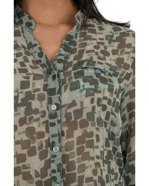 Kut From The Kloth Green Jasmine Chiffon Button-Up Shirt