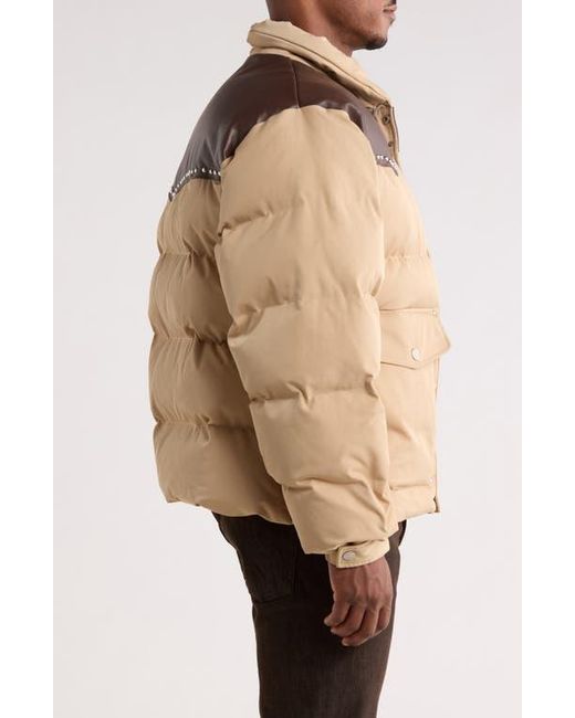 Nothing Grows Overnight Natural Western Down Puffer Jacket for men