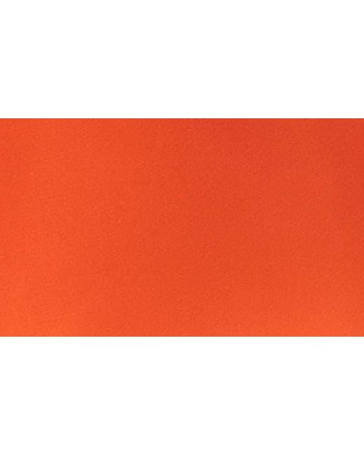 Halogen® Orange Halogen(r) Collarless Satin Button-up Shirt