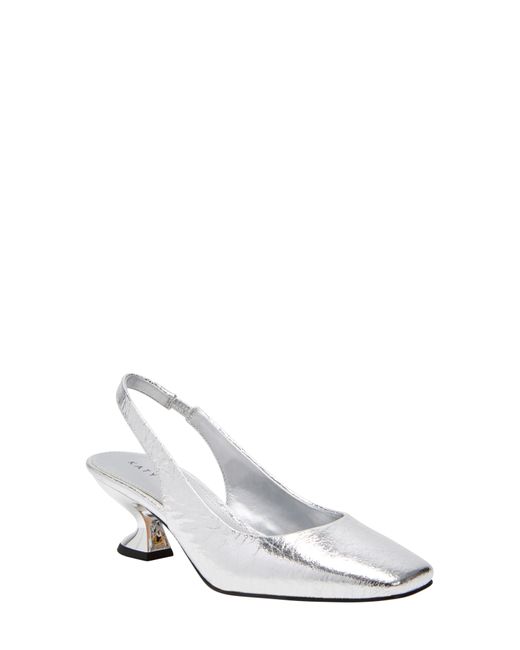 Katy Perry The Laterr Square Toe Kitten Heel Pump in White | Lyst