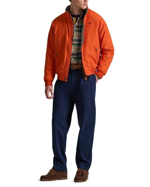 Polo Ralph Lauren Orange Embroidered Logo Raglan Sleeve Jacket for men