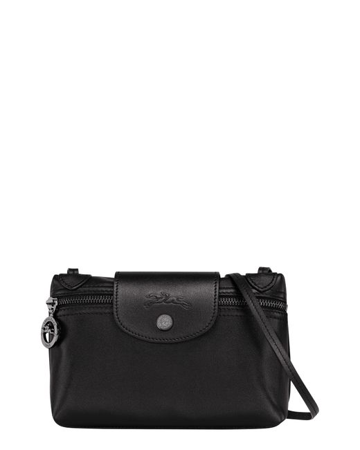 Longchamp Extra Small Le Pliage Leather Crossbody Bag in Black Lyst