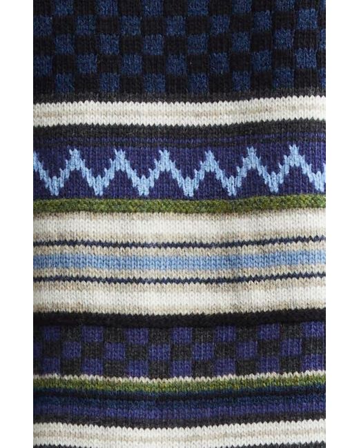 Marni Blue Mixed Stripe Zip Cardigan for men