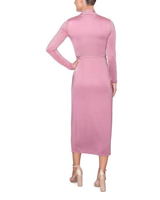 Rachel Roy Pink Bret Wrap Front Midi Dress
