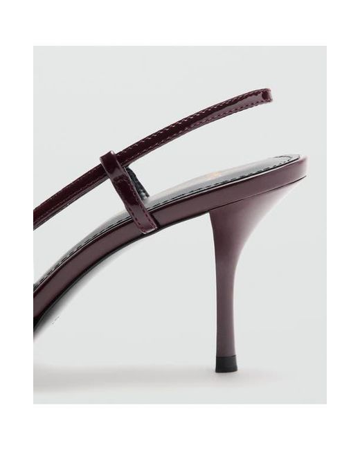 Mango White Pointed Toe Ankle Strap Pump