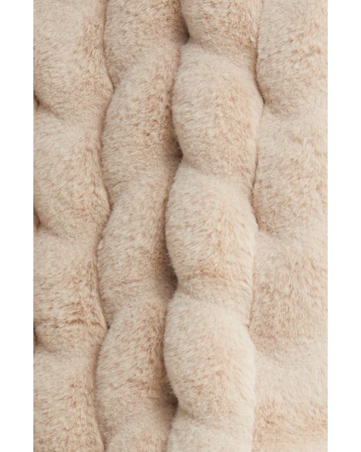 Via Spiga Grooved Herringbone Faux Fur Jacket in Natural Lyst