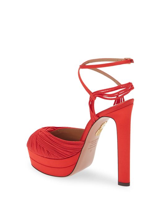 Aquazzura Red Bellini Beauty Platform Sandal
