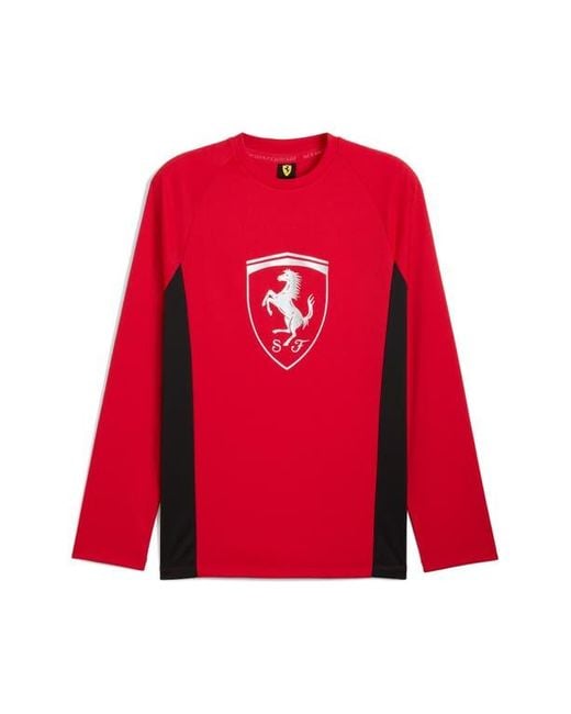 PUMA Red Ferrari Lifestyle Colorblock T-Shirt for men
