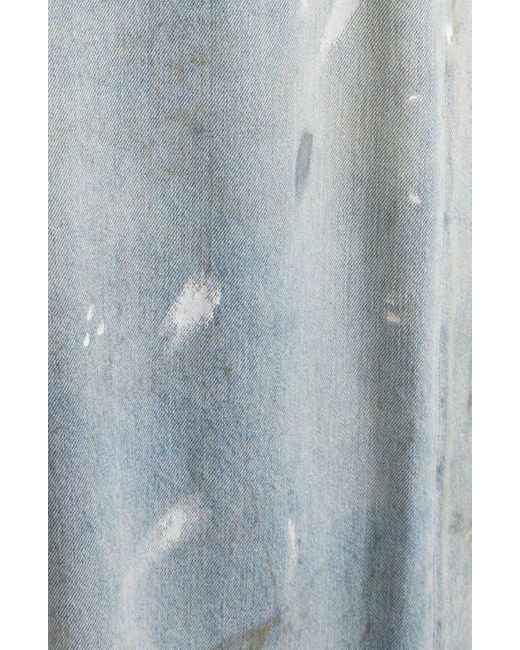 Acne Blue 2023 Paint Splatter Baggy Wide Leg Jeans