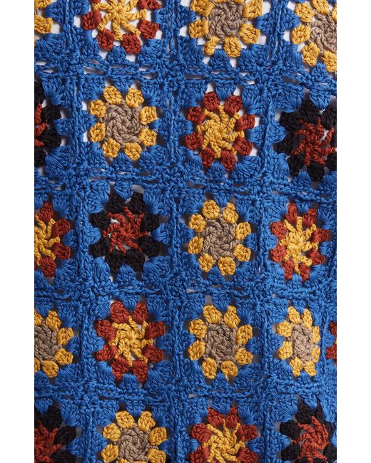 Corridor NYC Blue Hand Crochet Pima Cotton Cardigan for men