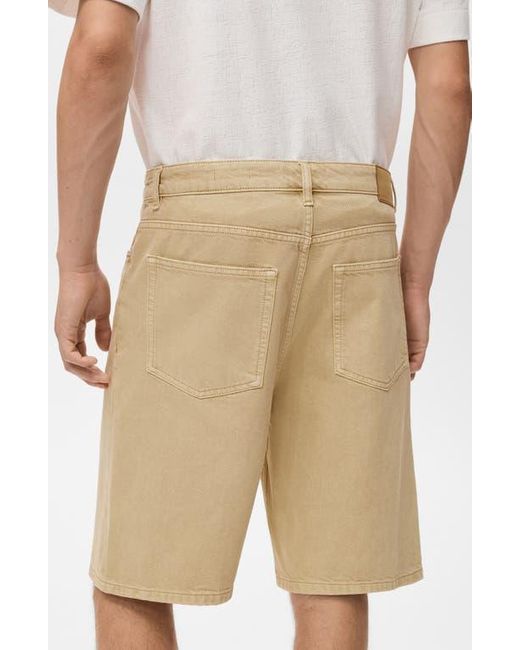 Mango Natural Relaxed Fit Denim Bermuda Shorts for men