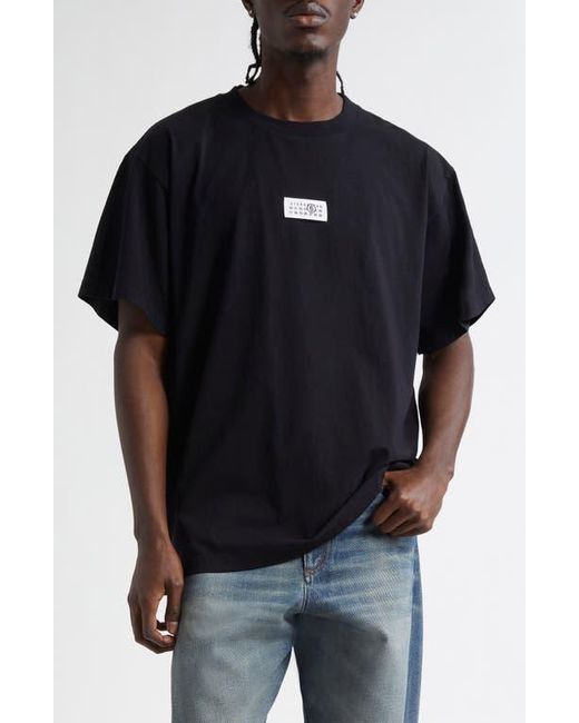 MM6 by Maison Martin Margiela Black Numeric Logo Patch T-Shirt for men