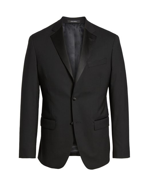 Nordstrom Black Shop Trim Fit Stretch Wool Tuxedo Jacket for men