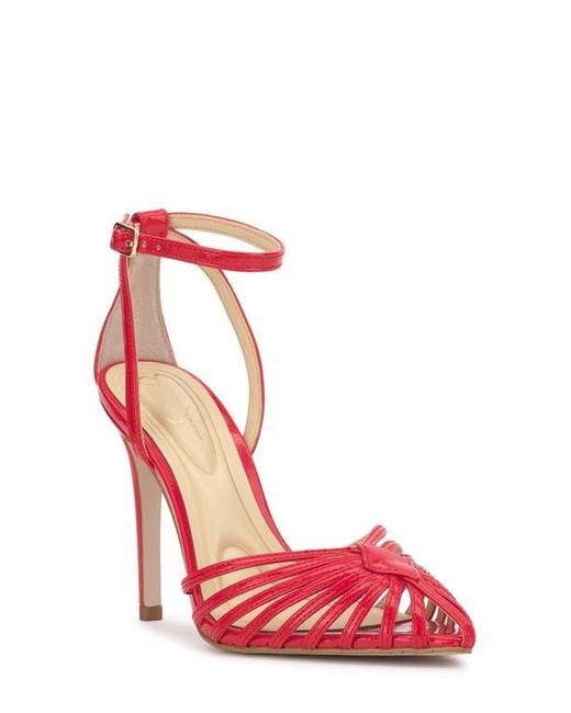 Jessica Simpson Red Paveri Ankle Strap Pointed Toe Pump