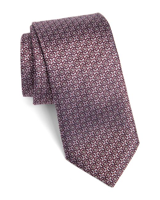 Canali Purple Medallion Silk Tie for men