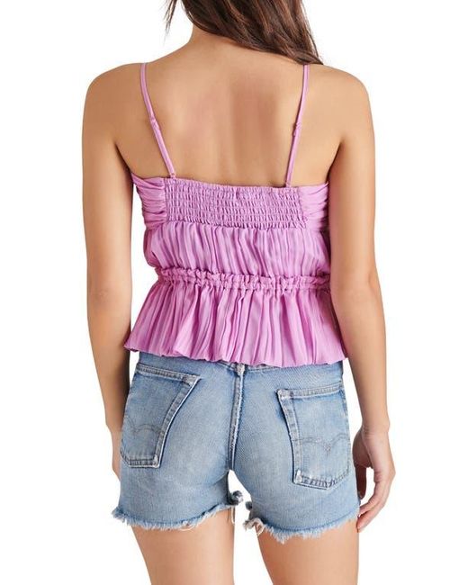 Steve Madden Purple Solange Ruched Peplum Camisole