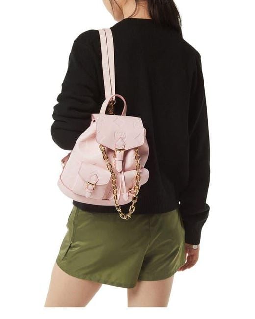 MCM Pink Aren Drawstring Backpack