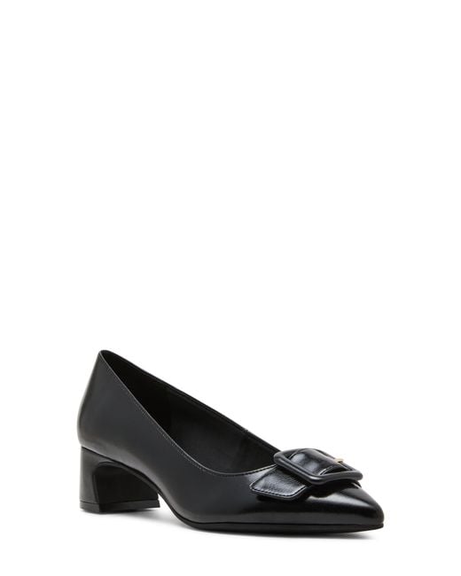 Anne Klein Black Senara Buckle Pointed Toe Pump