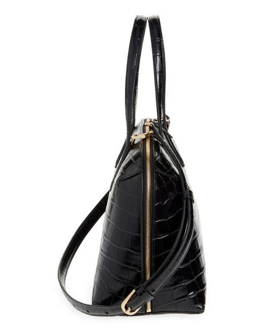 Totême  Black Medium Lounge Croc Embossed Leather Tote