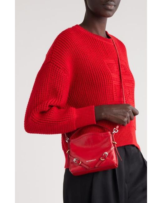 Givenchy Nano Voyou Leather Crossbody Bag in Red | Lyst