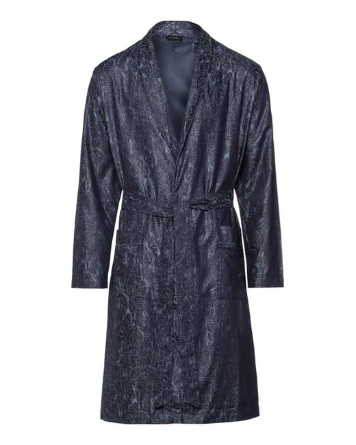 Hanro Blue Selection Satin Cotton Robe for men