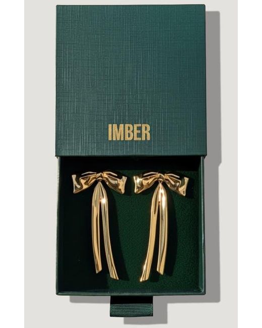 IMBER Metallic Bow Statement Drop Earrings