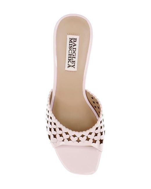 Badgley Mischka Pink Omni Laser-Cut Heart Sandal