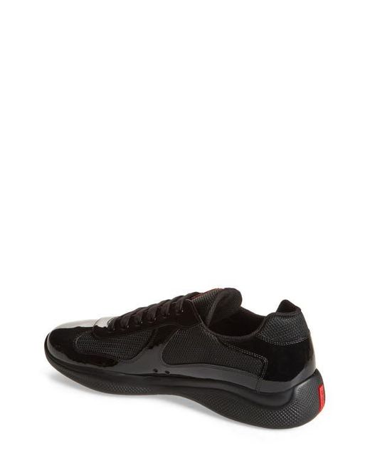 Prada Black America's Cup Vernice Bike Low Top Sneaker for men