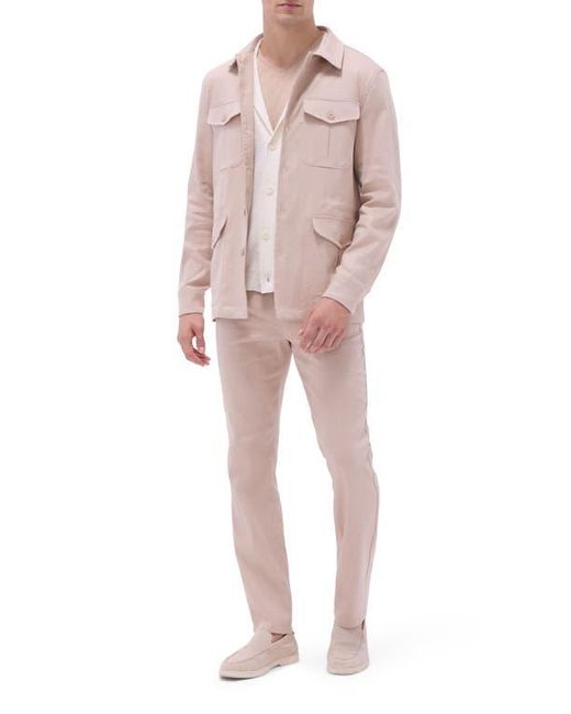 Bugatchi Multicolor Linen Blend Safari Jacket for men