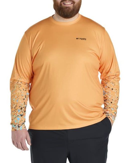 Columbia Orange Big & Tall Terminal Tackle Pfg X Bentley Long-Sleeve Graphic T-Shirt for men